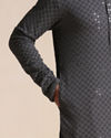 alt message - Manyavar Men Light Grey Chikankari Kurta Set image number 2