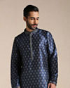 Manyavar Men Trendy Printed Blue Kurta Pajama