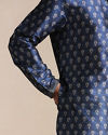 Manyavar Men Trendy Printed Blue Kurta Pajama