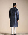 Manyavar Men Trendy Printed Blue Kurta Pajama