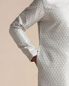 Manyavar Men Cloud Silver Grey Self Patterned Kurta Set