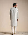 Manyavar Men Cloud Silver Grey Self-Patterned Kurta Set image number 3