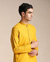 Manyavar Men Candlelight Orange Placket Detailed Kurta Set