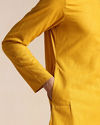 Manyavar Men Candlelight Orange Placket Detailed Kurta Set