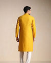 Manyavar Men Candlelight Orange Placket Detailed Kurta Set