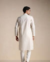 Manyavar Men Cream Kurta Pajama With Collar & Placket Embroidery