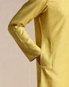 Manyavar Men Daffodil Yellow Dotted Patterned Kurta Set image number 2