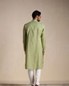 Manyavar Men Green Kurta With Embroidered Collar