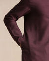 Manyavar Men Mauve Wine Dotted Patterned Kurta Set