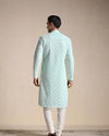 Manyavar Men Mint Green Chikankari Embroidered Kurta Set 