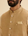 Manyavar Men Classy Fawn Nehru Jacket