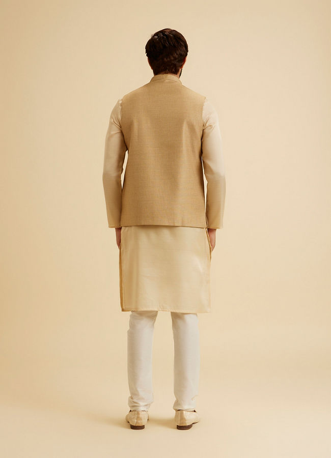 Manyavar Men Classy Fawn Nehru Jacket