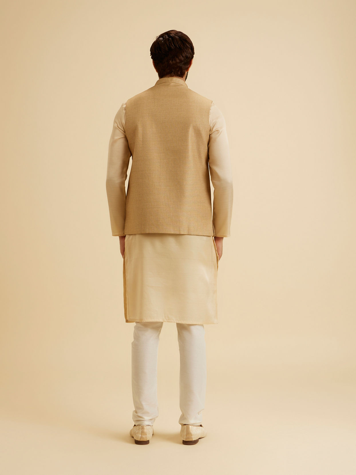 Manyavar Men Classy Fawn Nehru Jacket