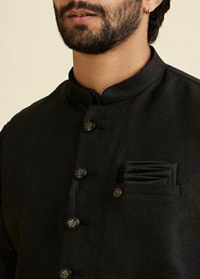 Manyavar Men Black Extravaganza Nehru Jacket