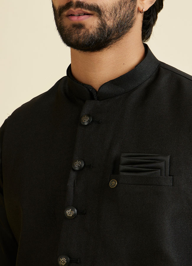 Manyavar Men Black Extravaganza Nehru Jacket
