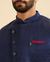 Manyavar Men Elegant Blue Nehru Jacket