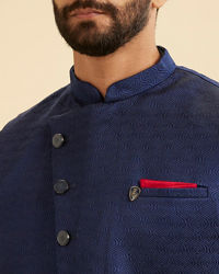 Manyavar Men Elegant Blue Nehru Jacket
