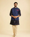 Manyavar Men Elegant Blue Nehru Jacket