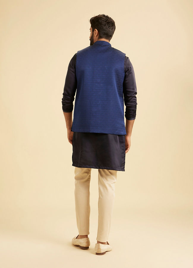 Manyavar Men Elegant Blue Nehru Jacket