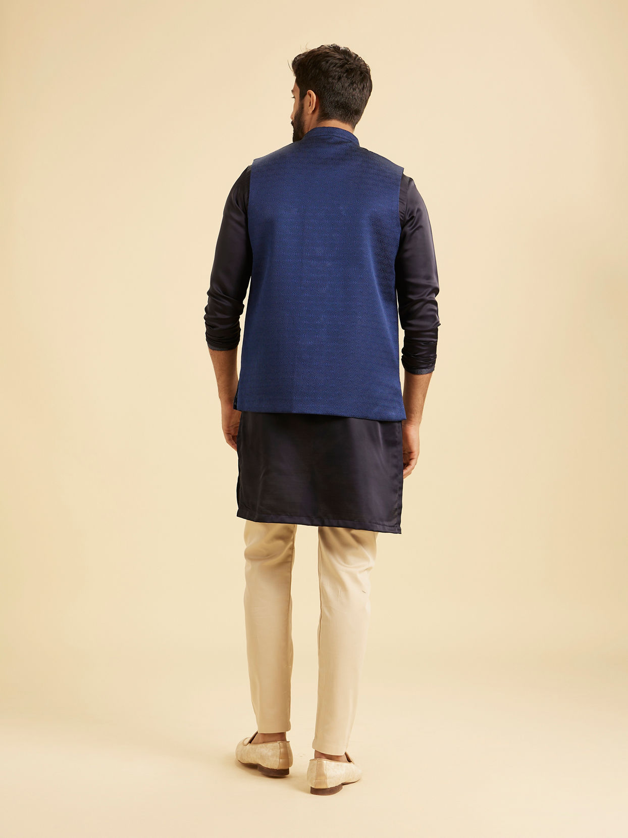 Manyavar Men Elegant Blue Nehru Jacket