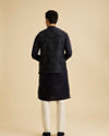 Manyavar Men Lustrous Blue Nehru Jacket