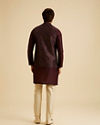 Manyavar Men Wine Blended Rayon Classic Fancy Nehru Jacket