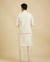 Manyavar Men Cream Colored Nehru Jacket image number 4