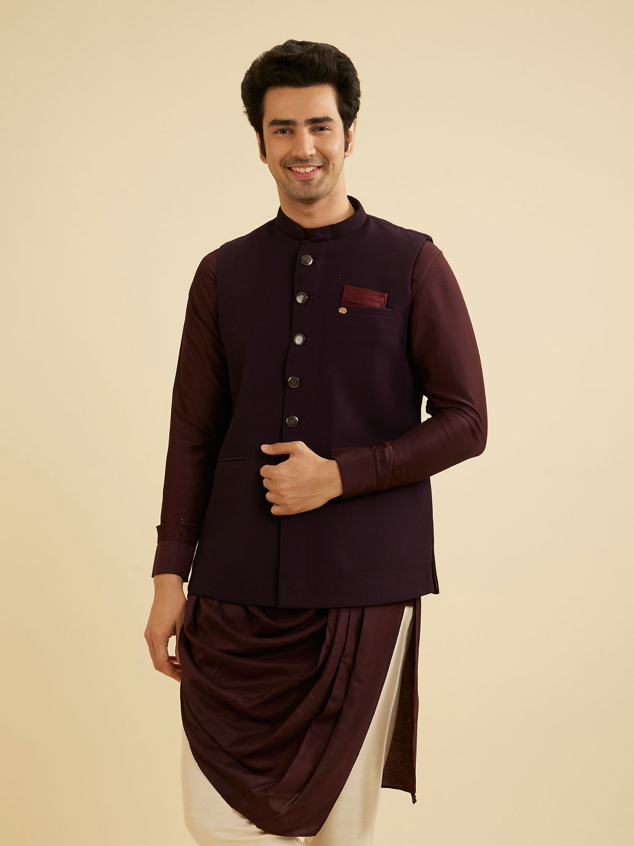 Manyavar Men Purple Haze Royal Nehru Jacket image number 0