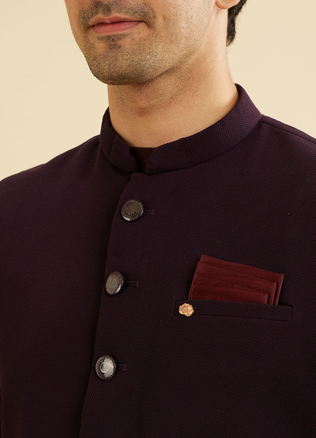 Manyavar Men Purple Haze Royal Nehru Jacket image number 1