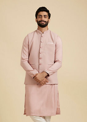 Manyavar Men Dusty Pink Elegance Nehru Jacket image number 0