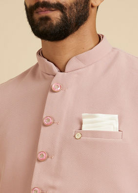 Manyavar Men Dusty Pink Elegance Nehru Jacket image number 1