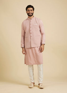 Manyavar Men Dusty Pink Elegance Nehru Jacket image number 2