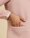 Manyavar Men Dusty Pink Classic Plain Nehru Jacket