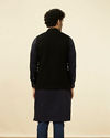 alt message - Manyavar Men Midnight Black Textured Jacket image number 3