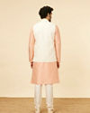 Manyavar Men Cream Marble Print Jacket