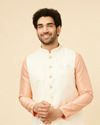 Manyavar Men Cream Marble Print Jacket image number 0