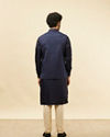 Manyavar Men Deep Blue Victorian Patterned Jacket