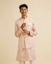 alt message - Manyavar Men Pink Victorian Patterned Nehru Jacket image number 0