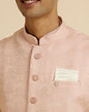 Manyavar Men Pink Victorian Patterned Nehru Jacket
