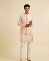 Manyavar Men Pink Victorian Patterned Nehru Jacket