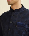 Manyavar Men Regal Dark Blue Nehru Jacket
