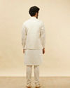 Manyavar Men Cream White Victorian Patterned Jacket