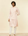 alt message - Manyavar Men Shell Pink Imperial Patterned Nehru Jacket image number 2