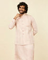 Shell Pink Imperial Patterned Nehru Jacket