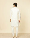 Manyavar Men Warm White Imperial Jaal Patterned Jacket