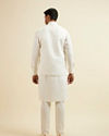 alt message - Manyavar Men Warm White Ditsy Floral Print Jacket image number 3