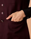 Manyavar Men Wine Elegance Nehru Jacket
