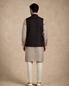 Manyavar Men Brown Blended Rayon Nehru Jacket