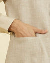 Manyavar Men Natural Beige Nehru Jacket