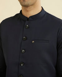 Manyavar Men Dark Blue Nehru Jacket